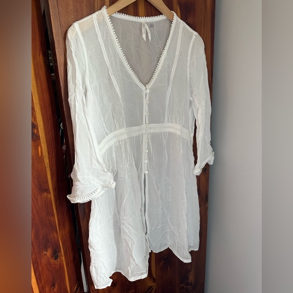 Seraphine Ivory Maternity Kaftan Swim Cover-Up - Picture 2 of 5
